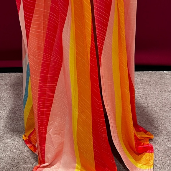 ChicMe Vibrant Multi-Color One-Shoulder Print Slit Maxi Sundress (NWOT) - Picture 7 of 11